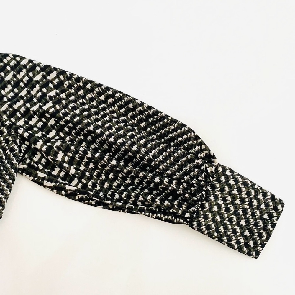 Who What Wear Top Womens Small Black Green Houndstooth Business Casual Office - Picture 6 of 13